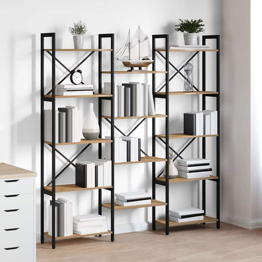 Boekenkast artisanaal eikenkleurig 156 x 25 x 167.5 cm