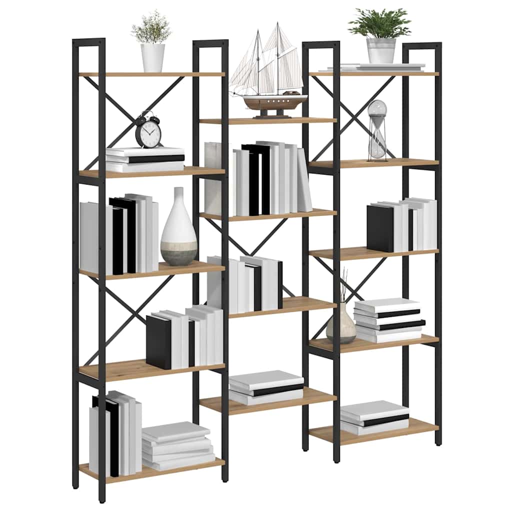 Boekenkast artisanaal eikenkleurig 156 x 25 x 167.5 cm
