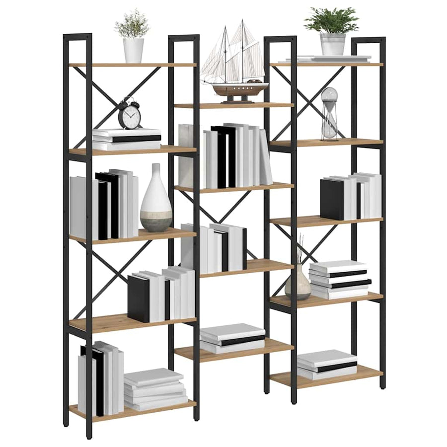 Boekenkast artisanaal eikenkleurig 156 x 25 x 167.5 cm