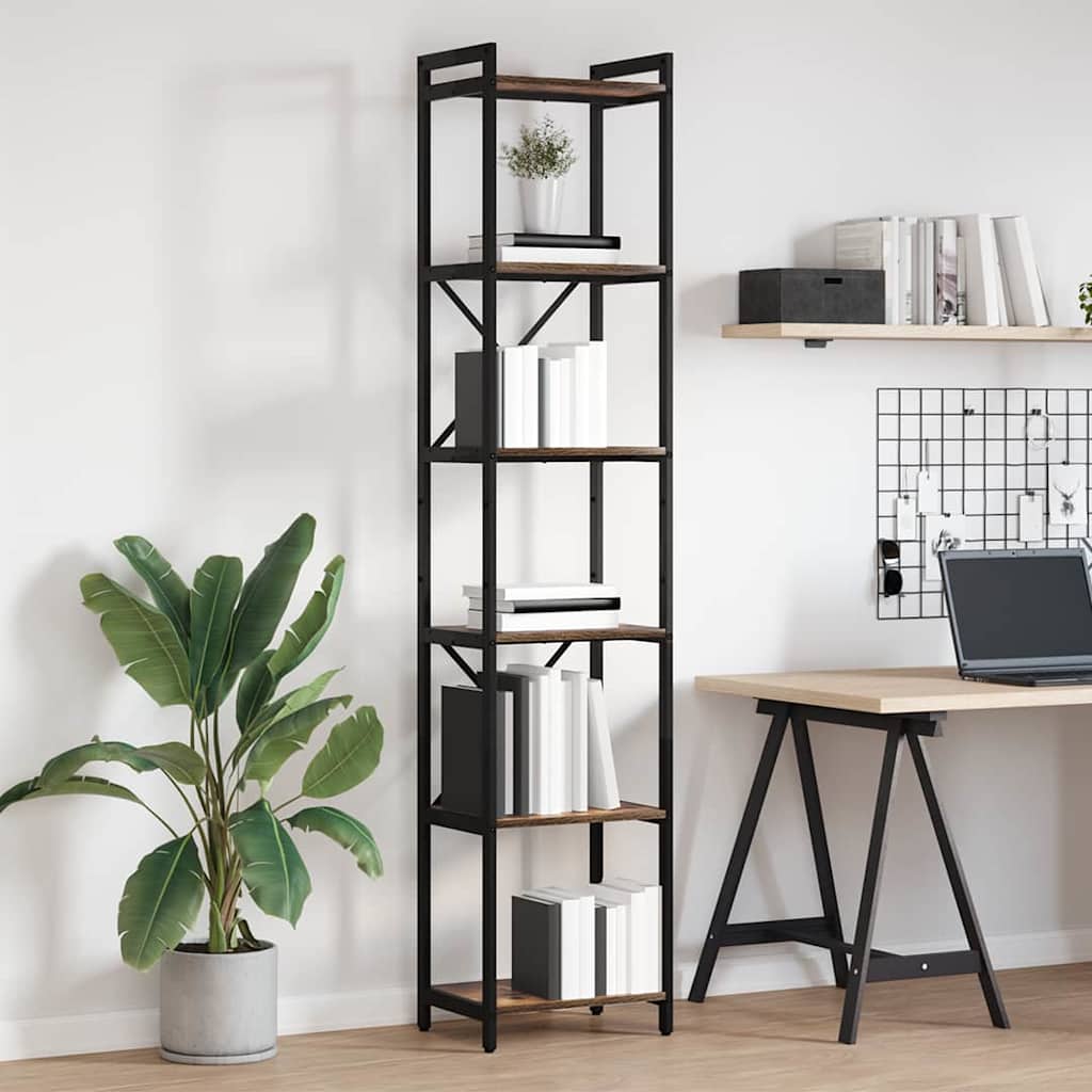 Boekenkast Gerookt eiken 40 x 30 x 188 cm Bewerkt hout