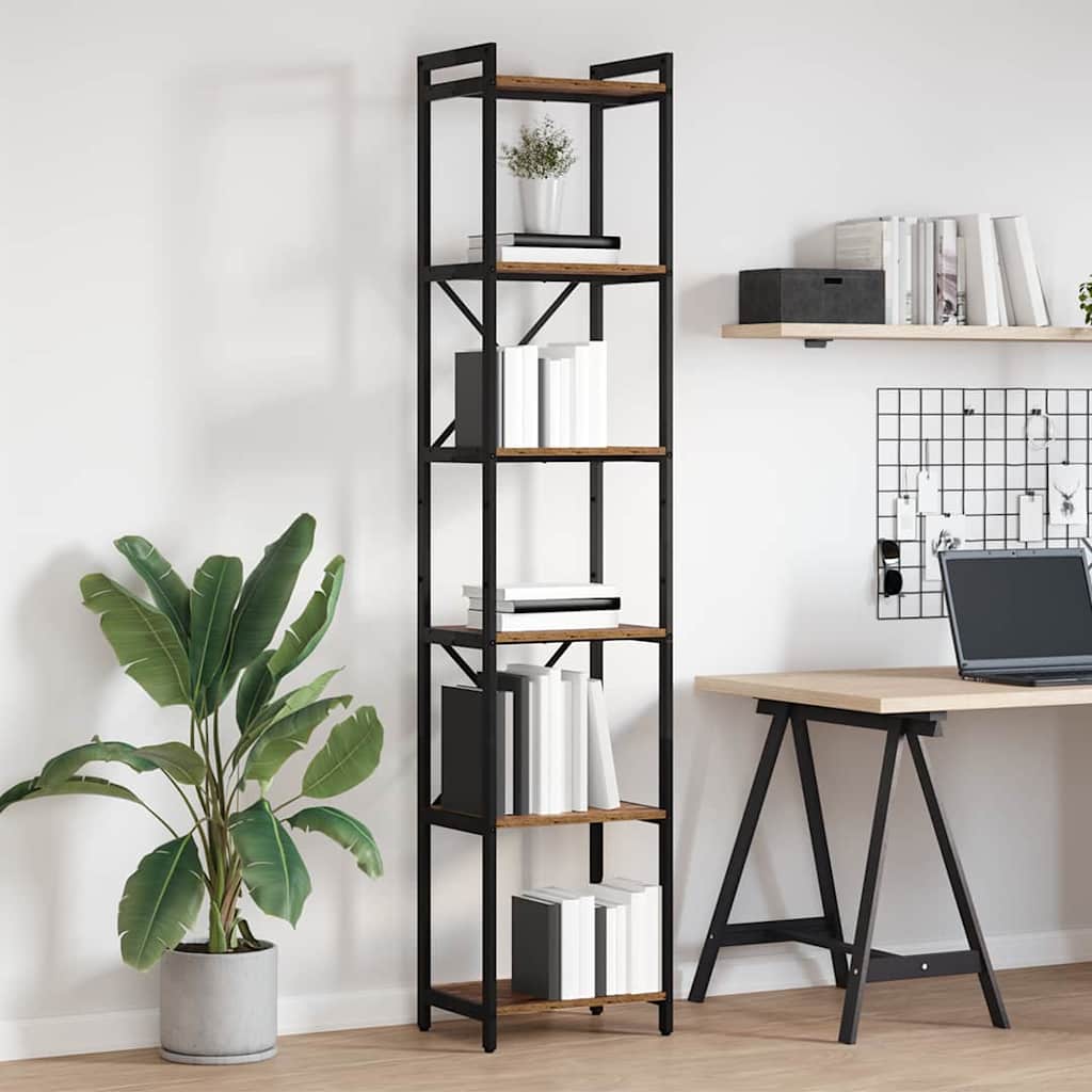 Boekenkast Oud hout 40 x 30 x 188 cm Bewerkt hout