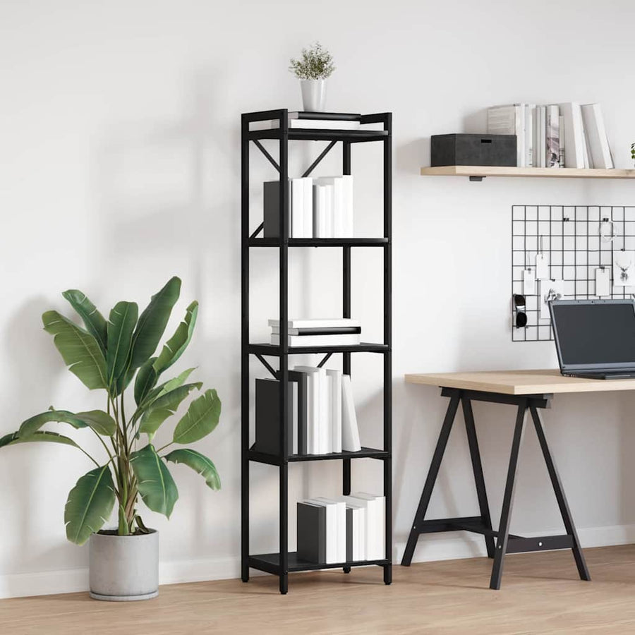Boekenkast Zwart eiken 40 x 30 x 153 cm Bewerkt hout