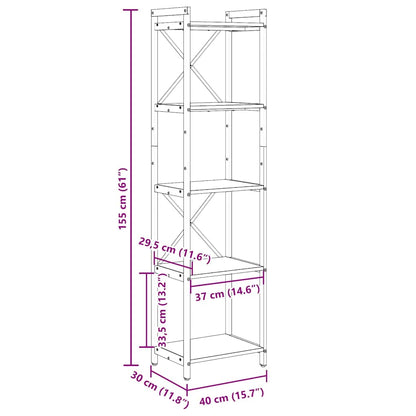 Boekenkast Sonoma eiken 40 x 30 x 153 cm Bewerkt hout