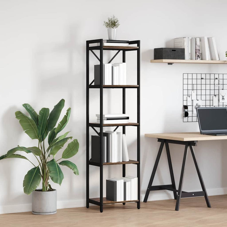 Boekenkast Gerookt eiken 40 x 30 x 153 cm Bewerkt hout