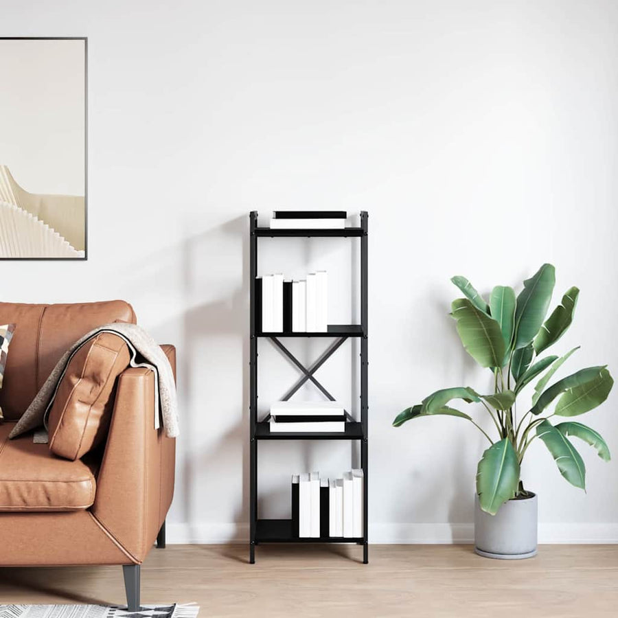 Boekenkast Zwart eiken 40 x 30 x 118 cm Bewerkt hout