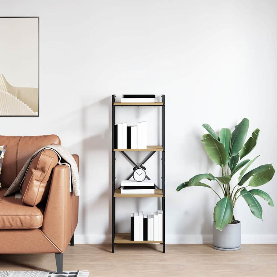 Boekenkast artisanaal eikenkleurig 40 x 30 x 118 cm