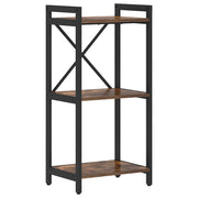Boekenkast 40x30x85 cm bewerkt hout zwart staal