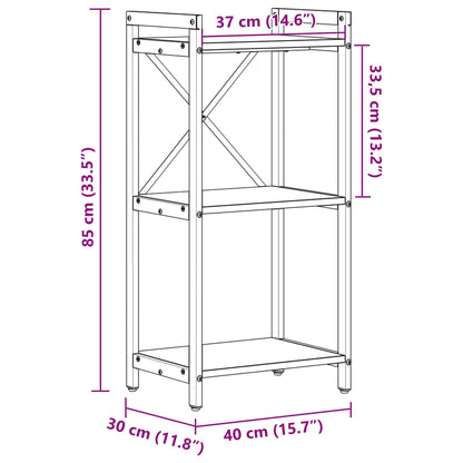 Boekenkast Gerookt eiken 40 x 30 x 85 cm Bewerkt hout
