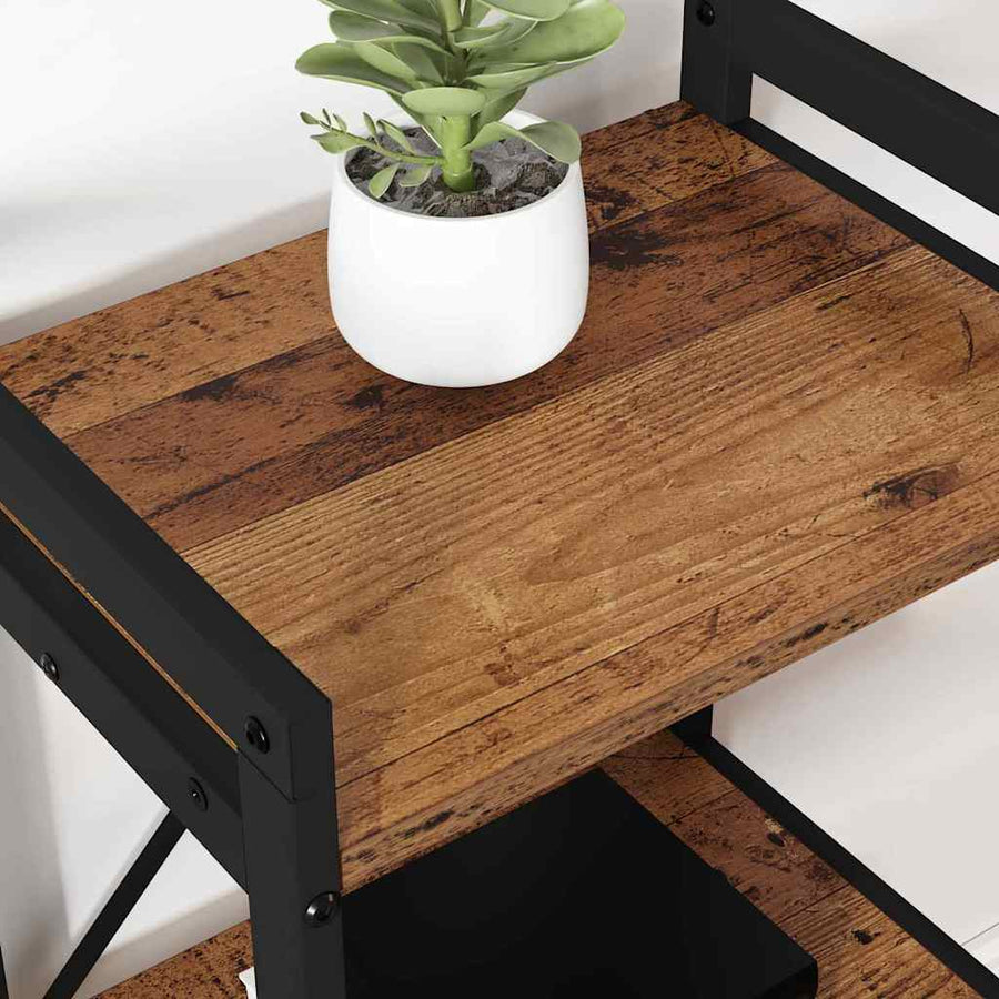 Boekenkast Oud hout 40 x 30 x 83 cm Bewerkt hout
