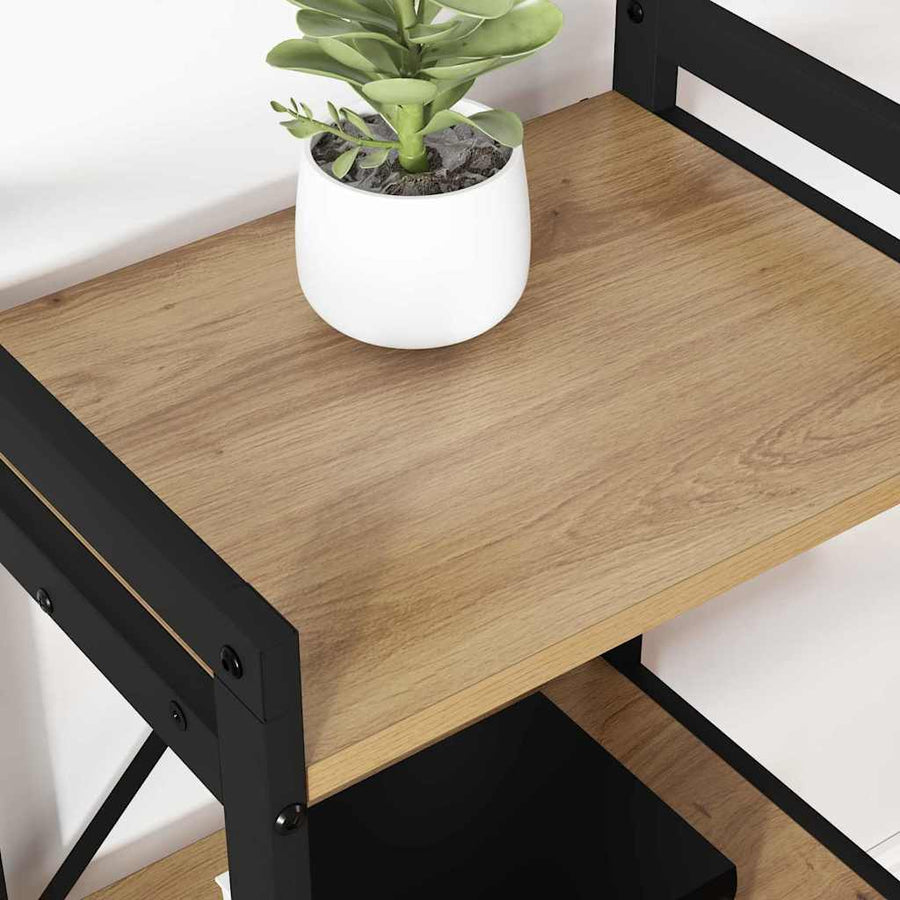 Boekenkast artisanaal eikenkleurig 40 x 30 x 83 cm Bewerkt hout