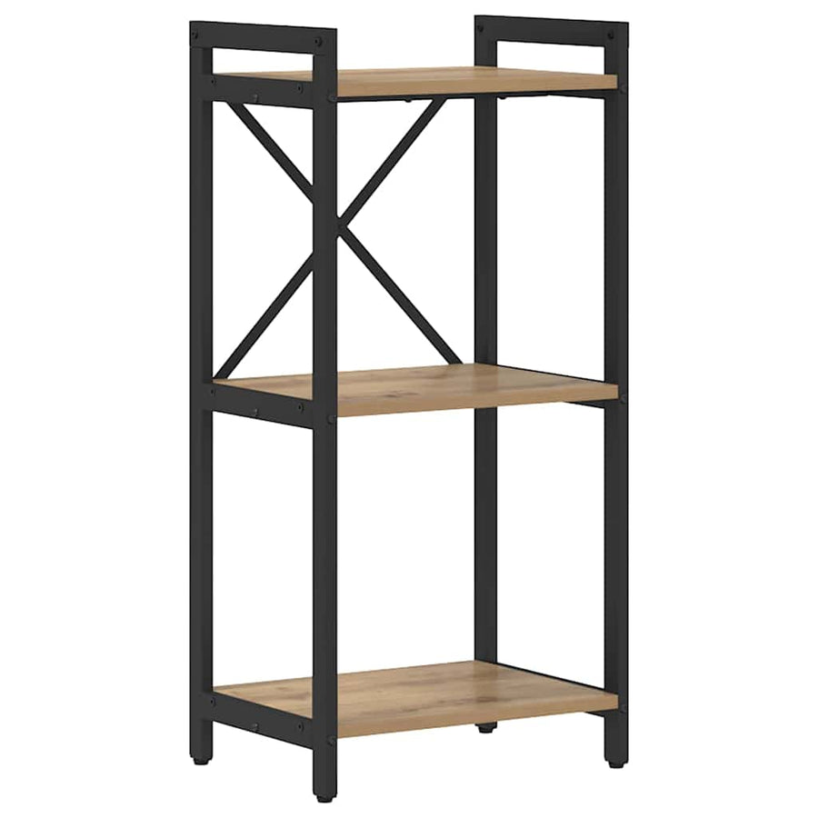Boekenkast artisanaal eikenkleurig 40 x 30 x 83 cm Bewerkt hout