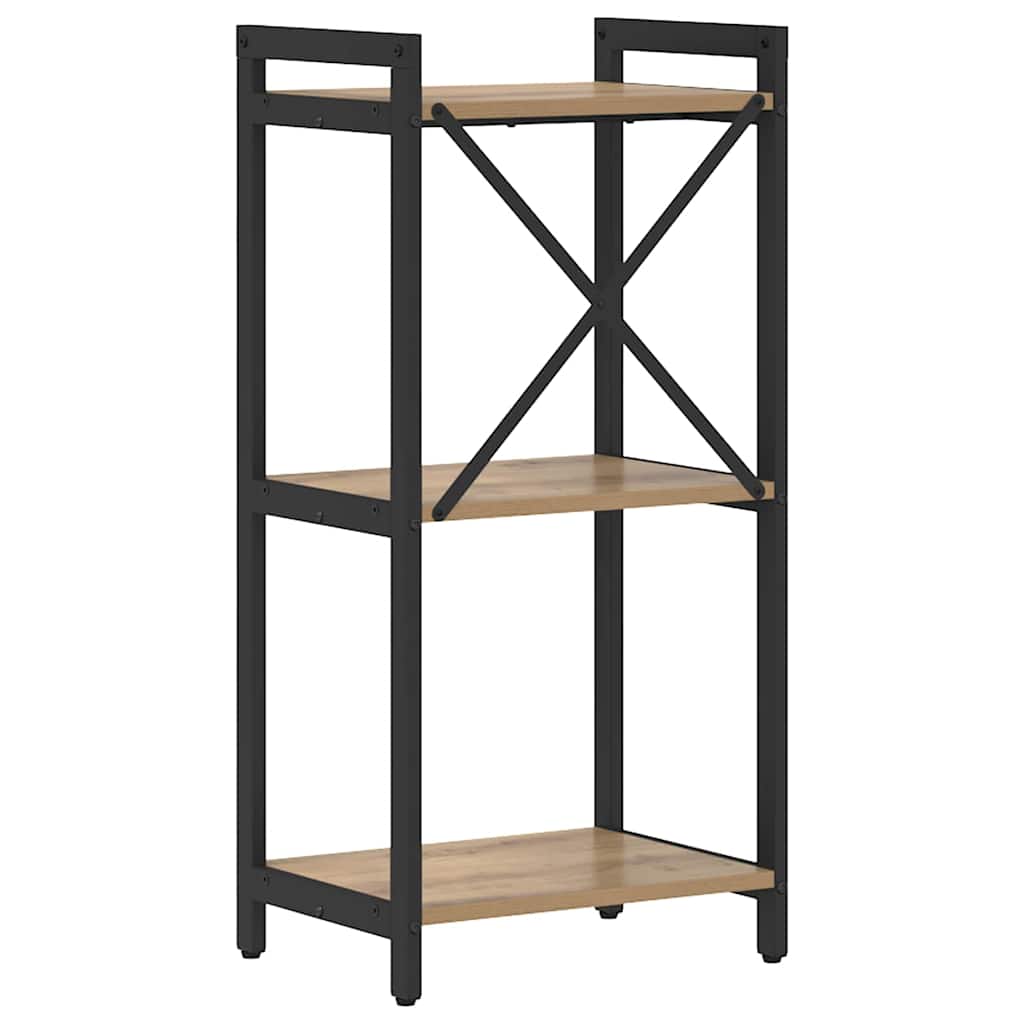 Boekenkast artisanaal eikenkleurig 40 x 30 x 83 cm Bewerkt hout