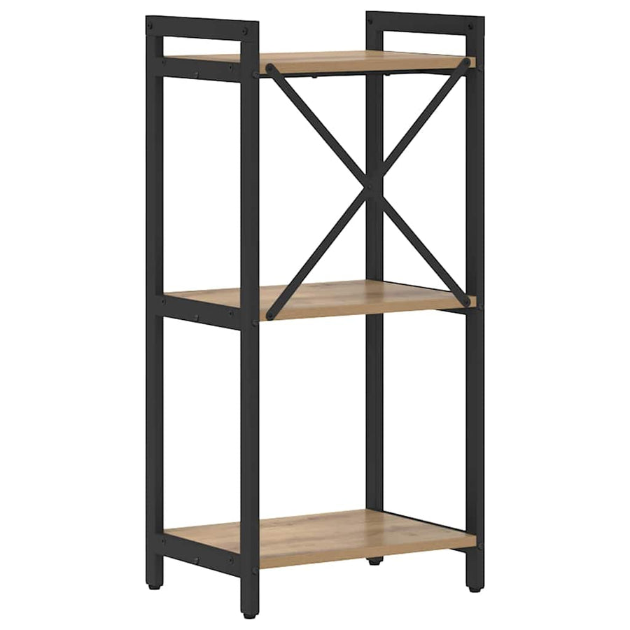 Boekenkast artisanaal eikenkleurig 40 x 30 x 83 cm Bewerkt hout