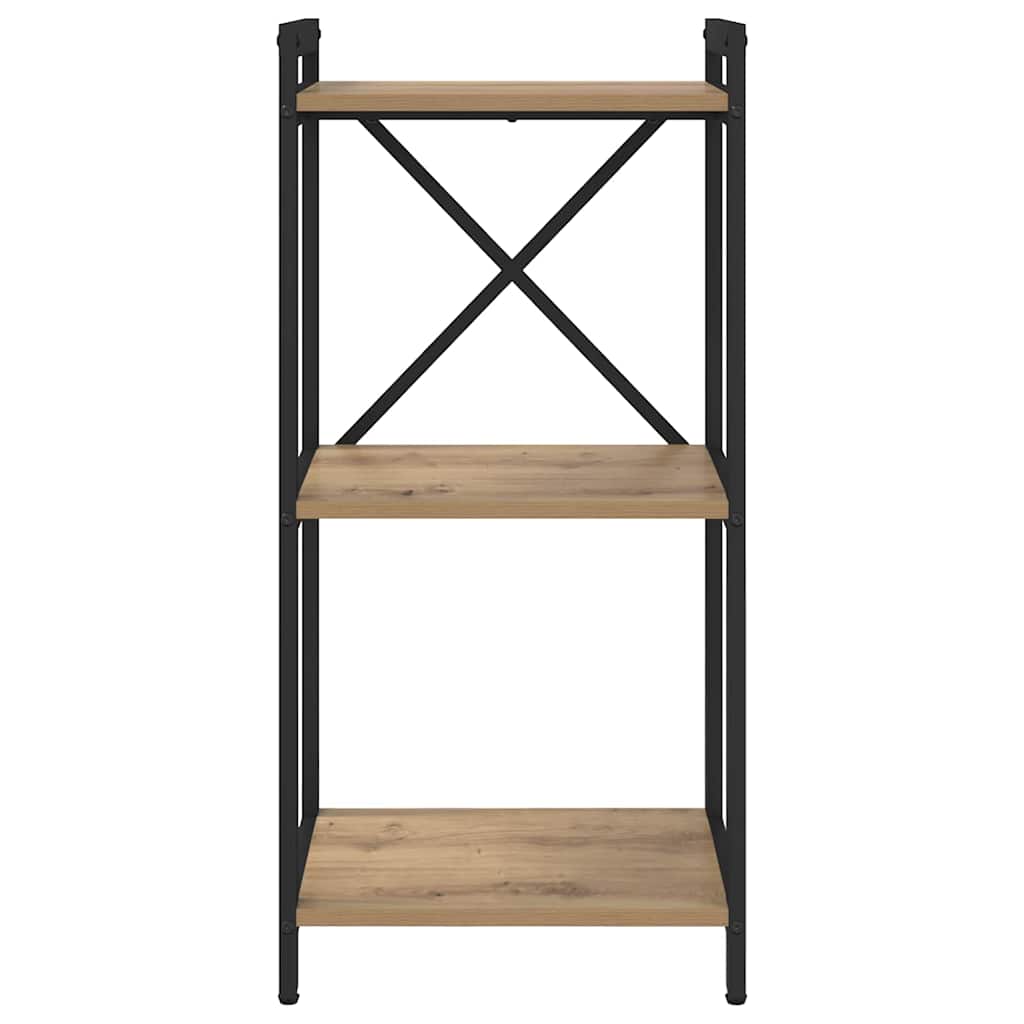 Boekenkast artisanaal eikenkleurig 40 x 30 x 83 cm Bewerkt hout