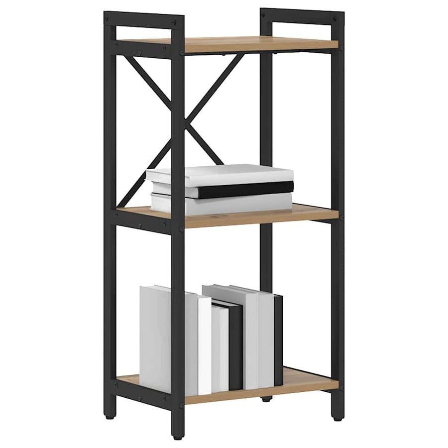 Boekenkast artisanaal eikenkleurig 40 x 30 x 83 cm Bewerkt hout