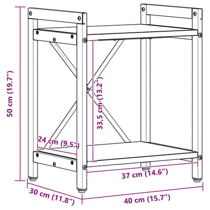Boekenkast Zwart eiken 40 x 30 x 48.5 cm Bewerkt hout