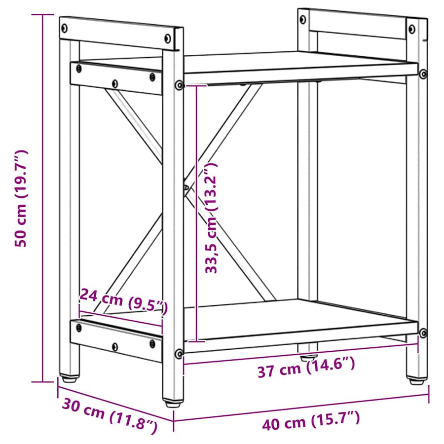 Boekenkast Oud hout 40 x 30 x 48.5 cm Bewerkt hout