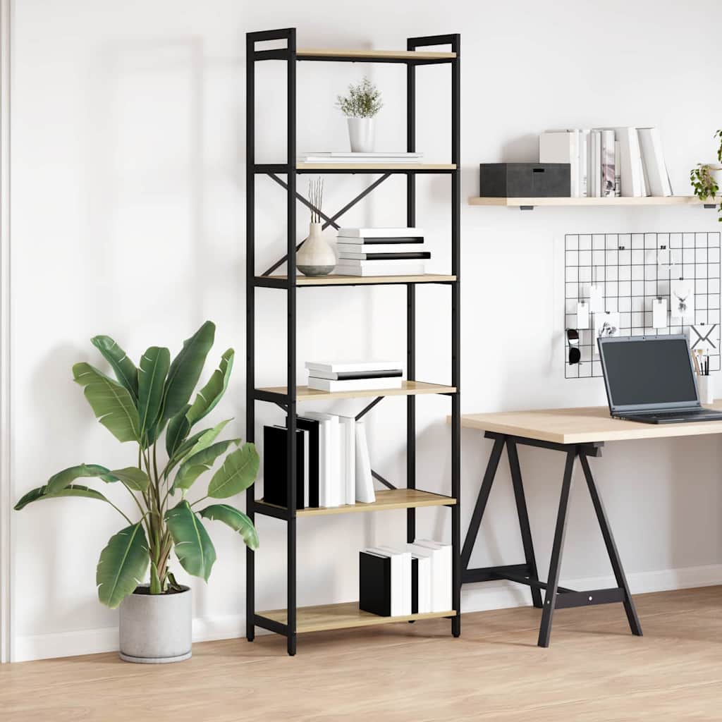 Boekenkast Sonoma eiken 60 x 30 x 188 cm MDF en Staal