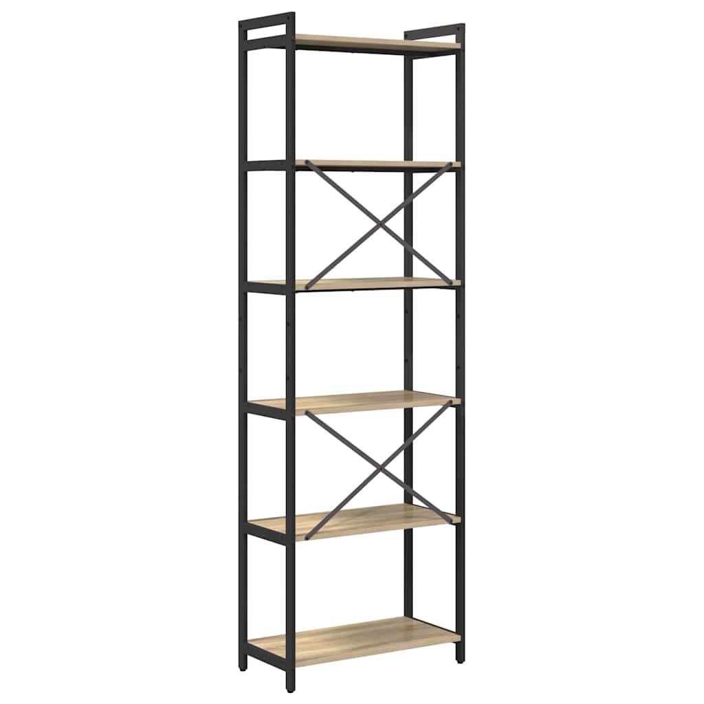 Boekenkast Sonoma eiken 60 x 30 x 188 cm MDF en Staal