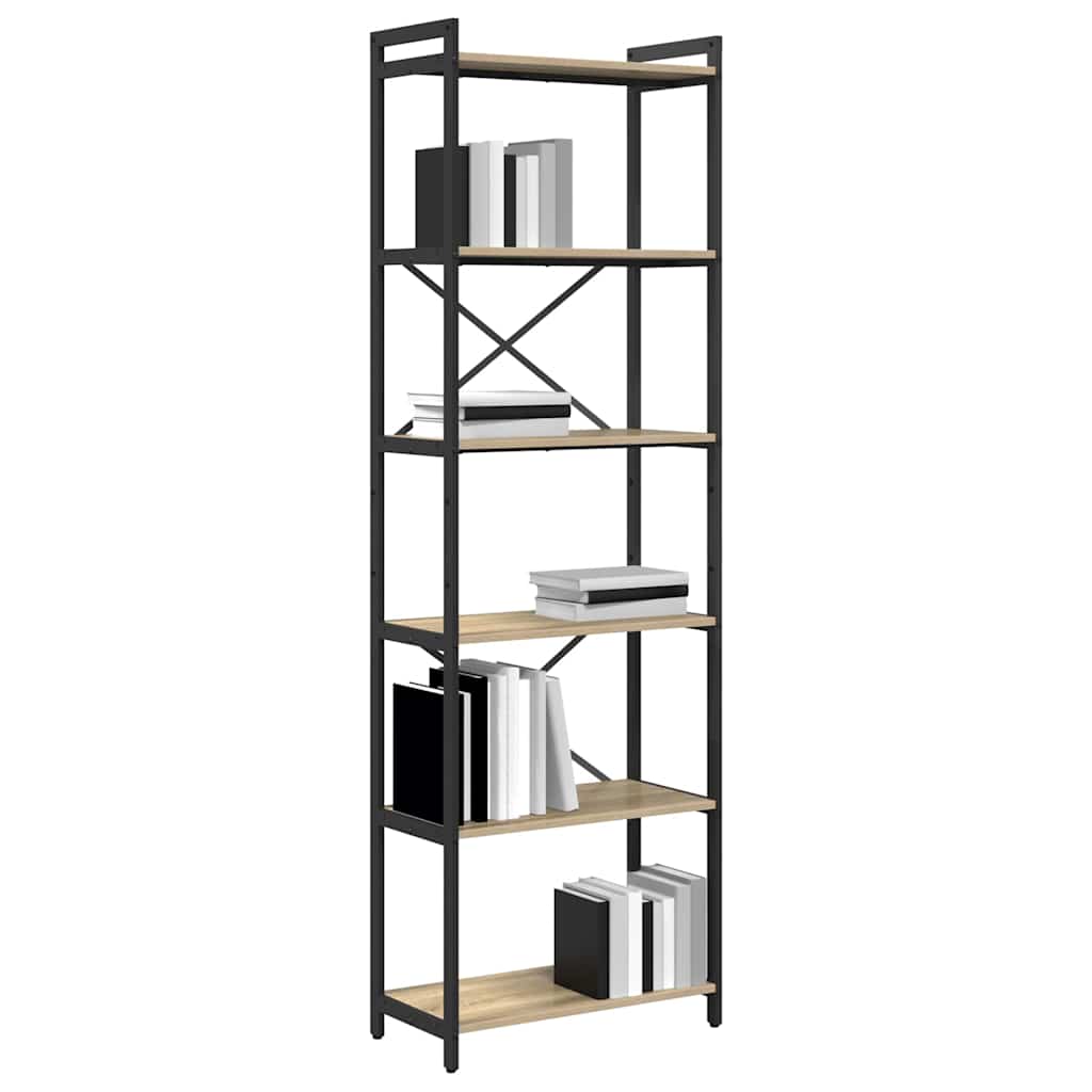 Boekenkast Sonoma eiken 60 x 30 x 188 cm MDF en Staal