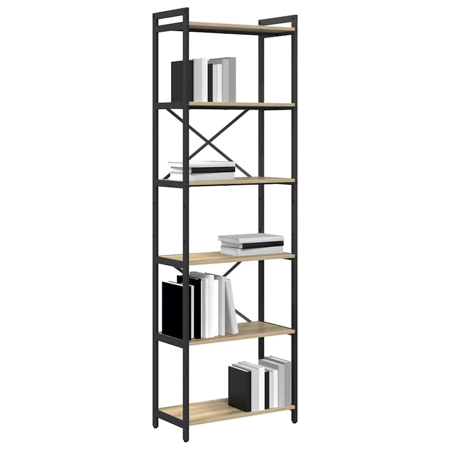 Boekenkast Sonoma eiken 60 x 30 x 188 cm MDF en Staal