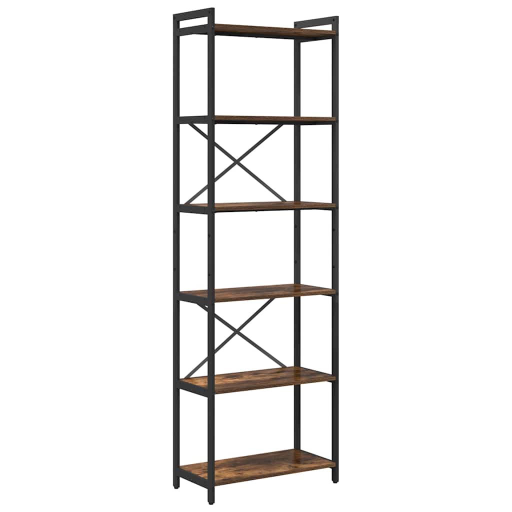 Boekenkast Gerookt eiken 60 x 30 x 188 cm MDF en Staal