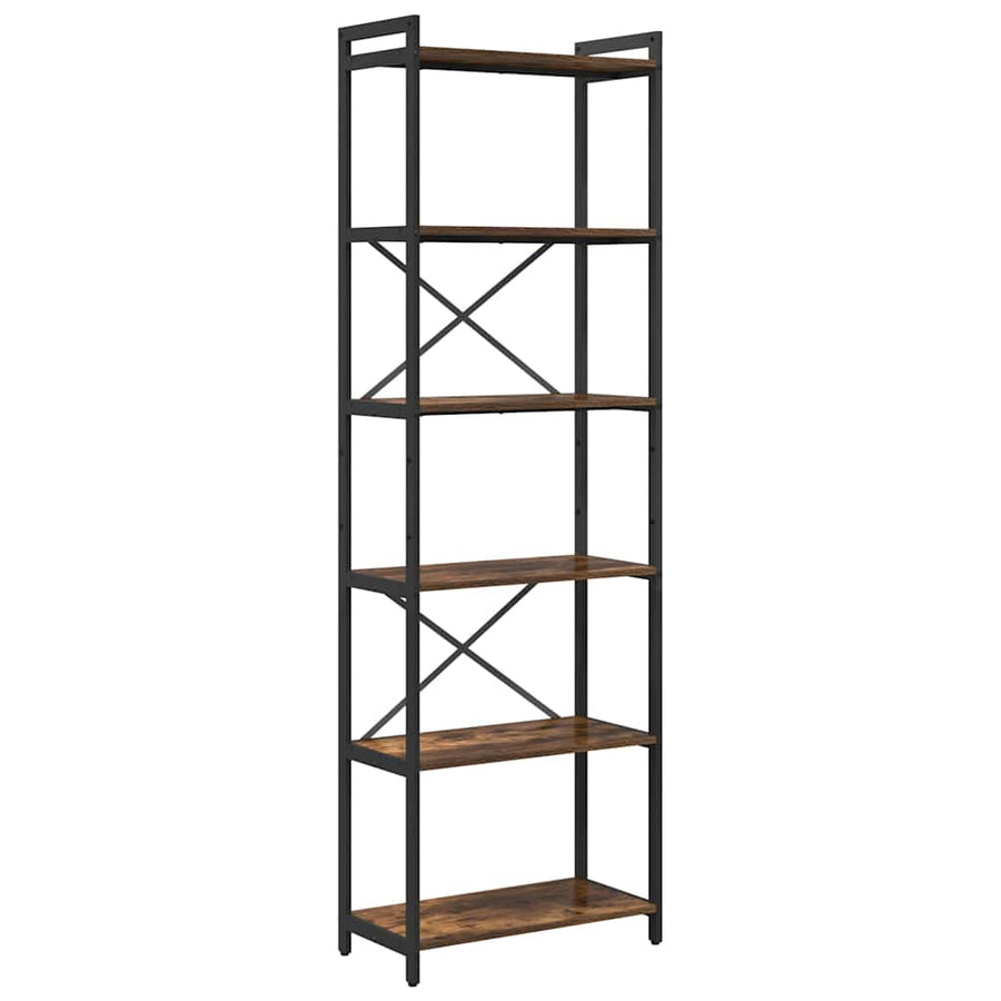 Boekenkast Gerookt eiken 60 x 30 x 188 cm MDF en Staal