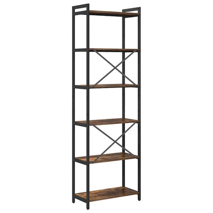 Boekenkast Gerookt eiken 60 x 30 x 188 cm MDF en Staal