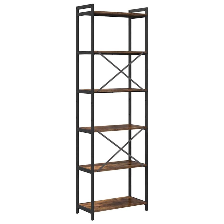 Boekenkast Gerookt eiken 60 x 30 x 188 cm MDF en Staal
