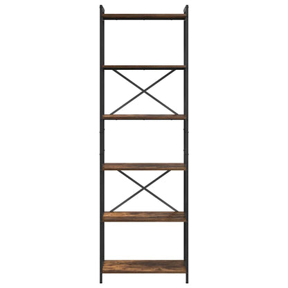 Boekenkast Gerookt eiken 60 x 30 x 188 cm MDF en Staal