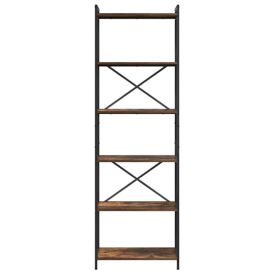 Boekenkast Gerookt eiken 60 x 30 x 188 cm MDF en Staal
