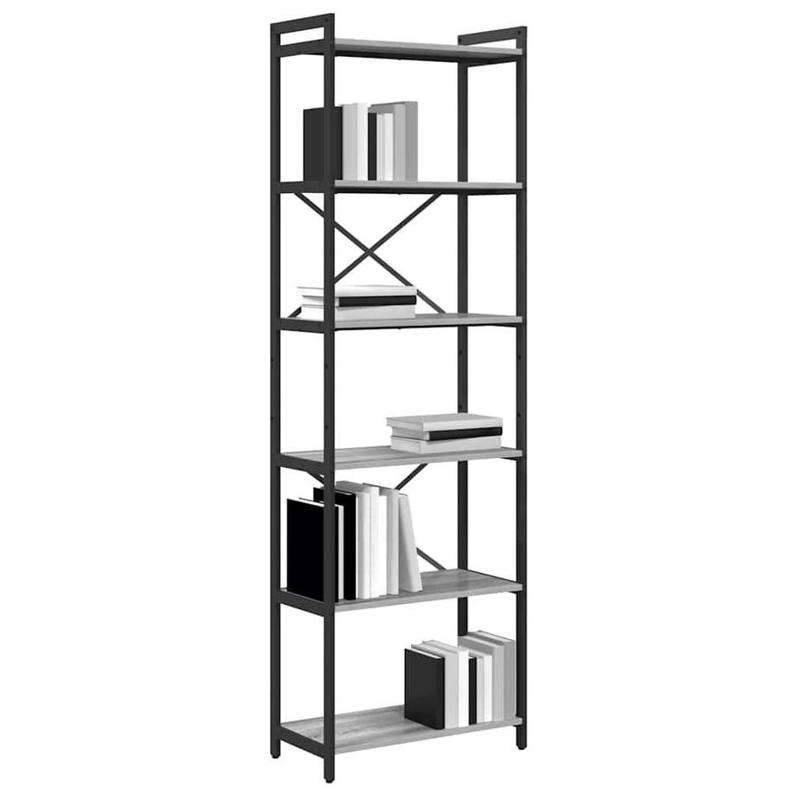 Boekenkast Grijs sonoma 60 x 30 x 188 cm Hout en staal