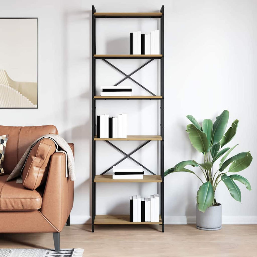 Boekenkast artisanaal eikenkleurig 60 x 30 x 188 cm