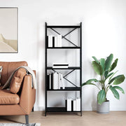 Boekenkast 60x30x153 cm zwart eiken bewerkt hout