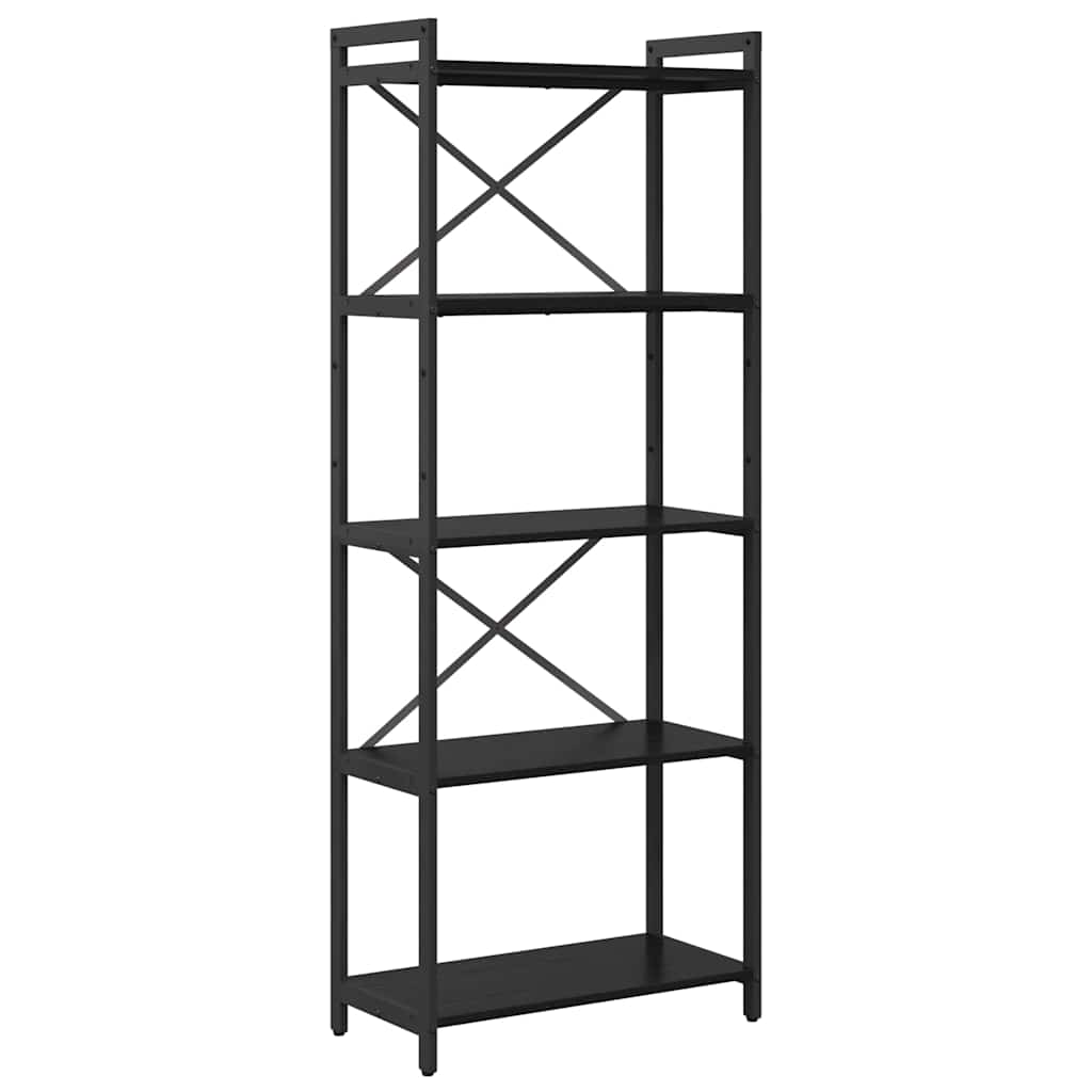 Boekenkast Zwart eiken 60 x 30 x 153 cm Bewerkt hout