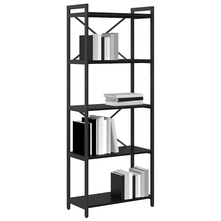 Boekenkast Zwart eiken 60 x 30 x 153 cm Bewerkt hout