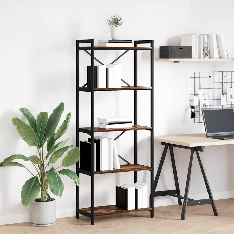 Boekenkast Gerookt eiken 60 x 30 x 153 cm Bewerkt hout