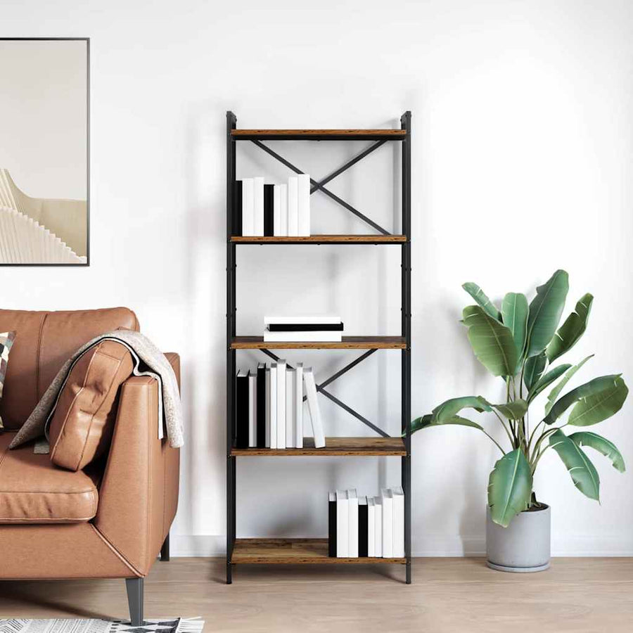 Boekenkast Oud hout 60 x 30 x 153 cm Bewerkt hout