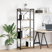 Boekenkast 60x30x153 cm bewerkt hout eiken