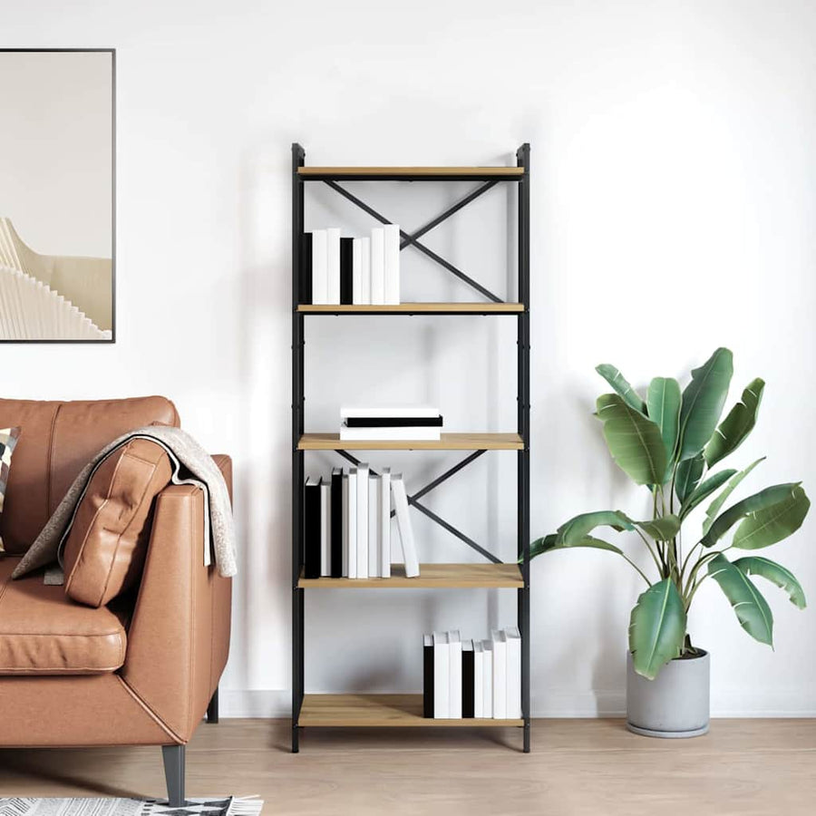 Boekenkast artisanaal eikenkleurig 60 x 30 x 153 cm