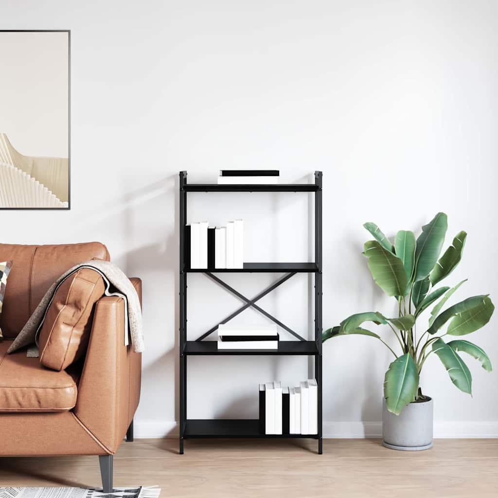 Boekenkast Zwart eiken 60 x 30 x 118 cm Bewerkt hout