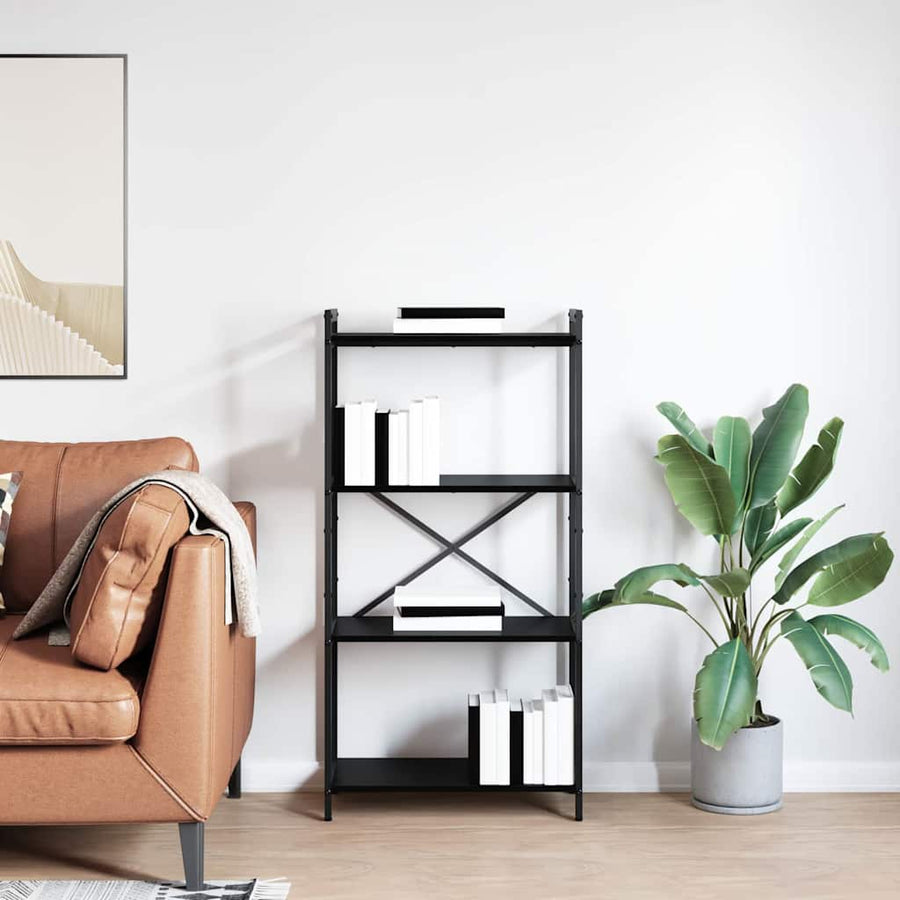 Boekenkast Zwart eiken 60 x 30 x 118 cm Bewerkt hout