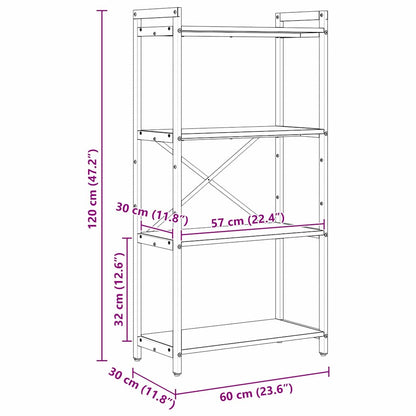 Boekenkast Grijs sonoma 60 x 30 x 118 cm Bewerkt hout