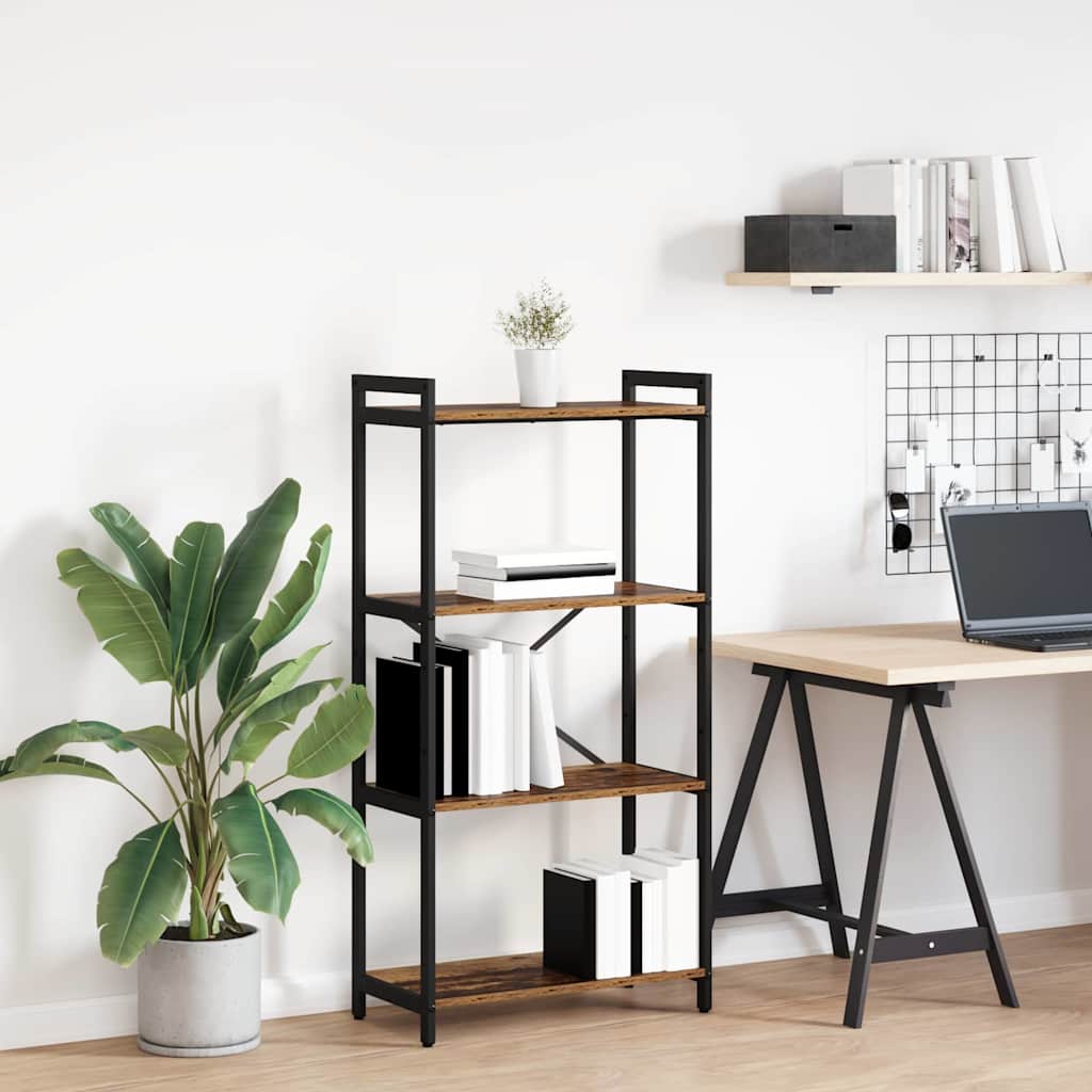Boekenkast Oud hout 60 x 30 x 118 cm Hout en Staal