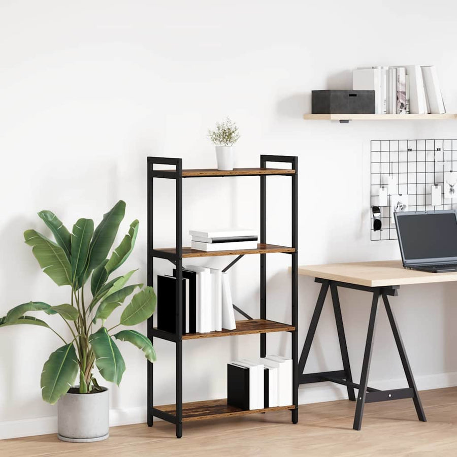 Boekenkast Oud hout 60 x 30 x 118 cm Hout en Staal
