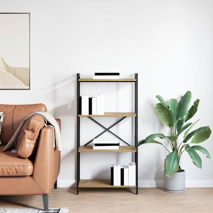 Boekenkast artisanaal eikenkleurig 60 x 30 x 118 cm