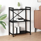 Bookcase Black Oak 60 x 30 x 85 cm Engineered Wood