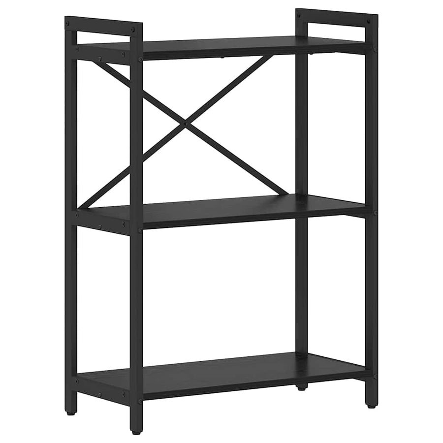 Boekenkast Zwart eiken 60 x 30 x 83 cm Bewerkt hout