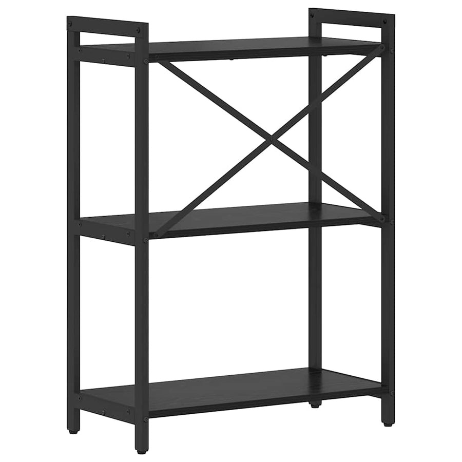 Boekenkast Zwart eiken 60 x 30 x 83 cm Bewerkt hout