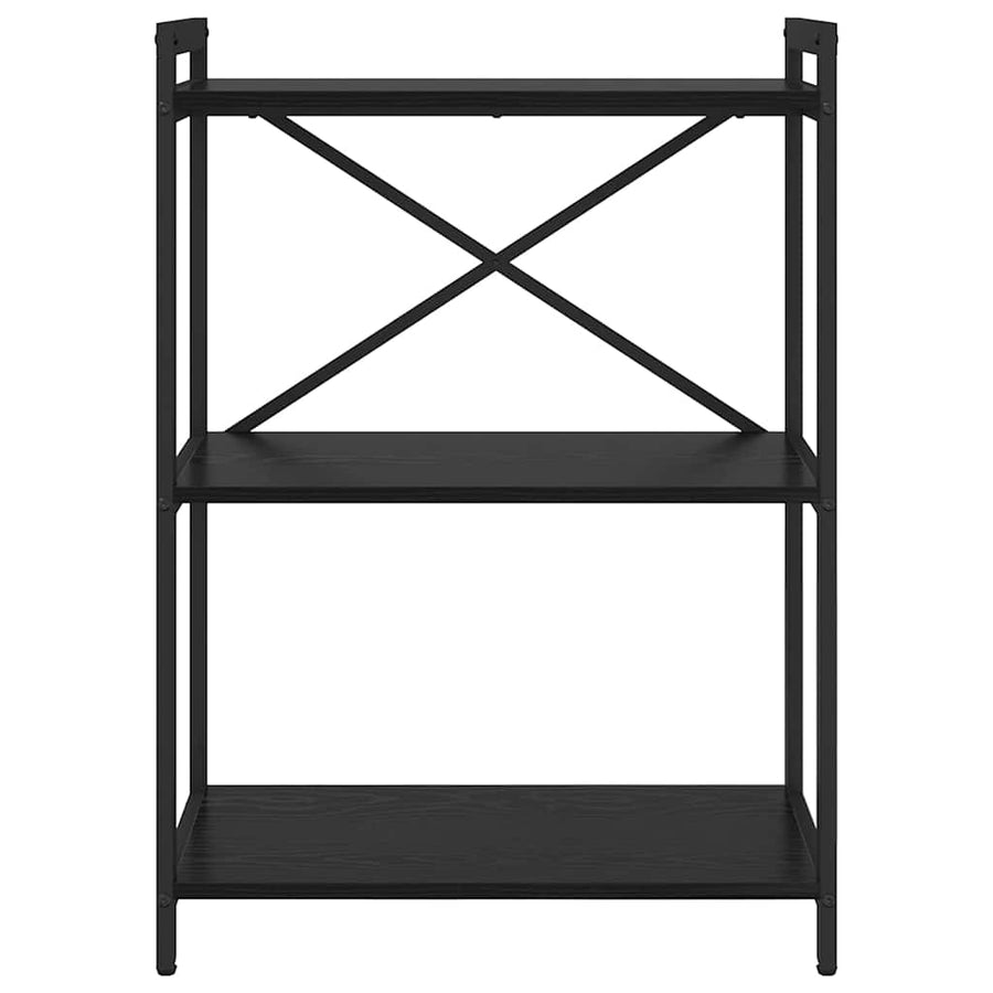 Boekenkast Zwart eiken 60 x 30 x 83 cm Bewerkt hout